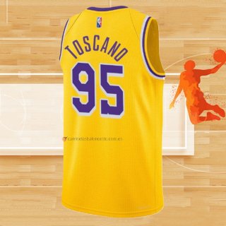 Camiseta Los Angeles Lakers Juan Toscano-Anderson NO 95 75th Anniversary Icon 2021-22 Amarillo