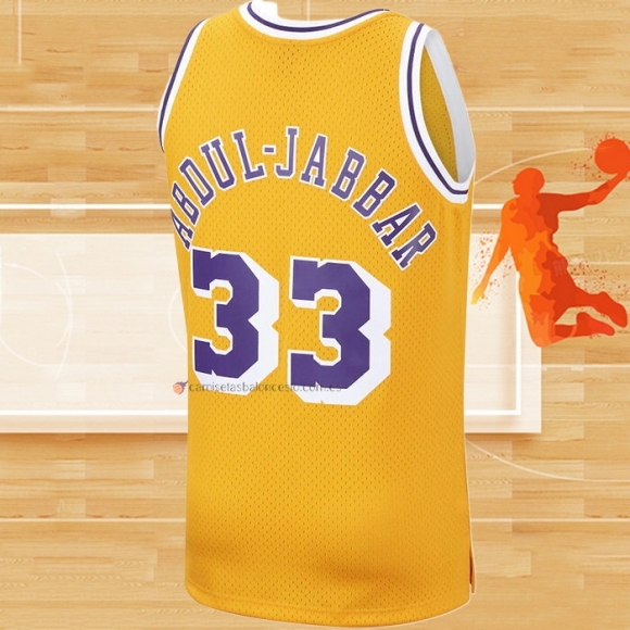 Camiseta Los Angeles Lakers Kareem Abdul-Jabbar NO 33 Mitchell & Ness 1984-85 Amarillo