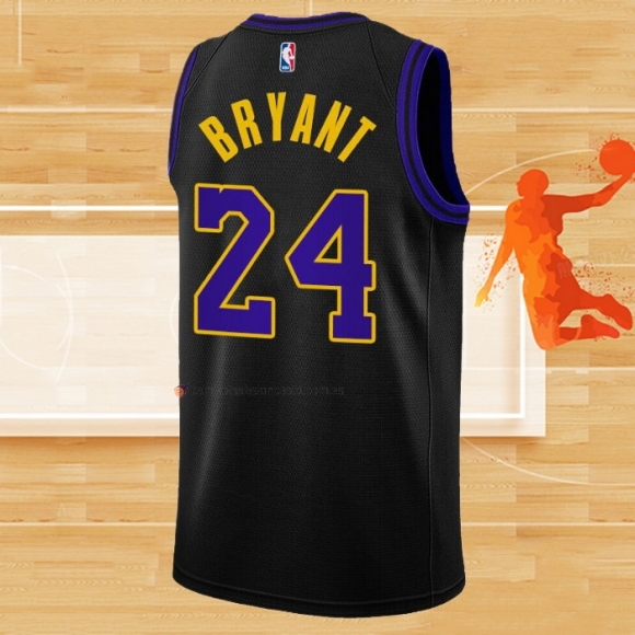 Camiseta Los Angeles Lakers Kobe Bryant NO 24 Ciudad 2023-24 Negro