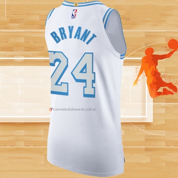 Camiseta Los Angeles Lakers Kobe Bryant NO 24 Ciudad Autentico 2020-21 Blanco