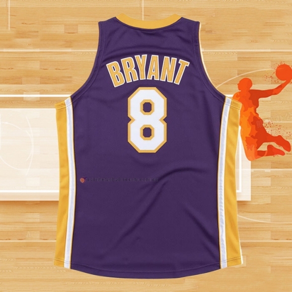 Camiseta Los Angeles Lakers Kobe Bryant NO 8 Icon 2000-01 Finals Bound Violeta