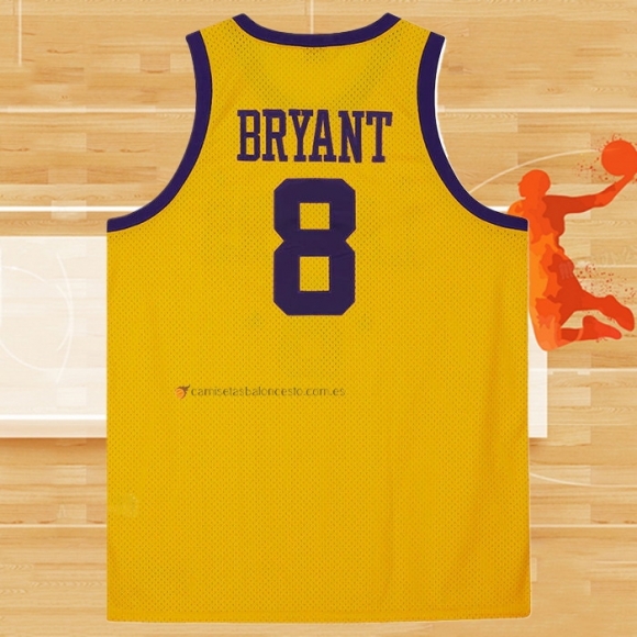 Camiseta Los Angeles Lakers Kobe Bryant NO 8 Mitchell & Ness 1957 Amarillo