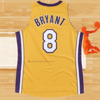 Camiseta Los Angeles Lakers Kobe Bryant NO 8 Mitchell & Ness 1999-00 Amarillo