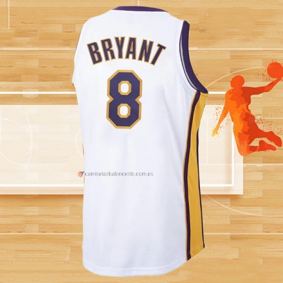 Camiseta Los Angeles Lakers Kobe Bryant NO 8 Mitchell & Ness 2003-04 Blanco