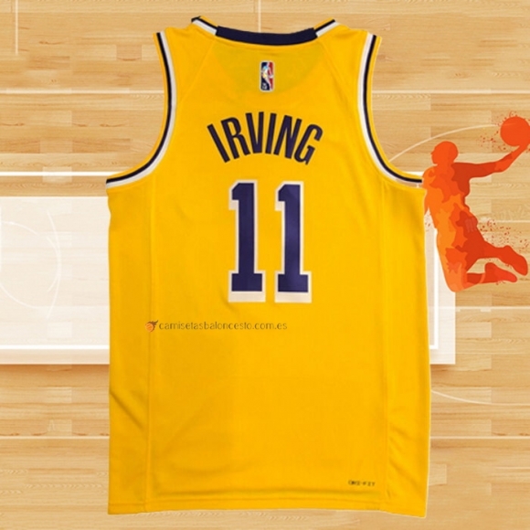 Camiseta Los Angeles Lakers Kyrie Irving NO 11 75th Anniversary 2021-22 Amarillo