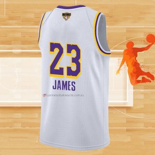 Camiseta Los Angeles Lakers Lebron James NO 23 Association 2020 Final Bound Blanco