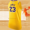 Camiseta Los Angeles Lakers LeBron James NO 23 Icon Autentico Amarillo