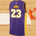 Camiseta Los Angeles Lakers Lebron James NO 23 Statement 2018 Violeta