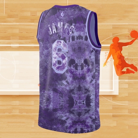 Camiseta Los Angeles Lakers LeBron James NO 6 Select Series 2023 Violeta