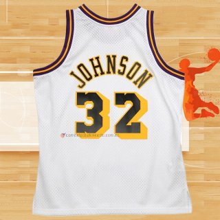 Camiseta Los Angeles Lakers Magic Johnson NO 32 Mitchell & Ness 1984-85 Blanco