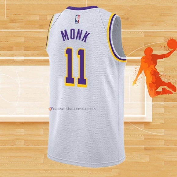 Camiseta Los Angeles Lakers Malik Monk NO 11 Association 2021-22 Blanco