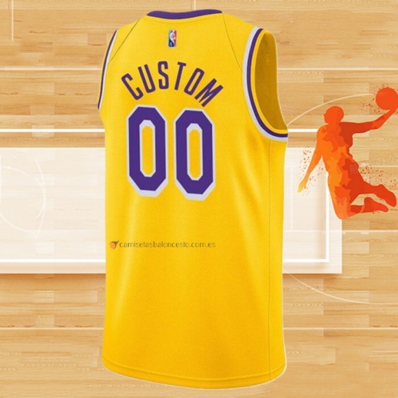 Camiseta Los Angeles Lakers Personalizada Anniversary 2021-22 Amarillo