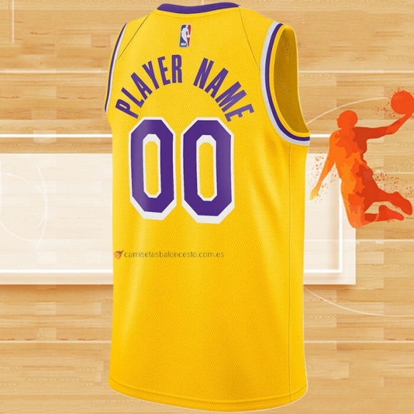 Camiseta Los Angeles Lakers Personalizada Icon 2020-21 Amarillo