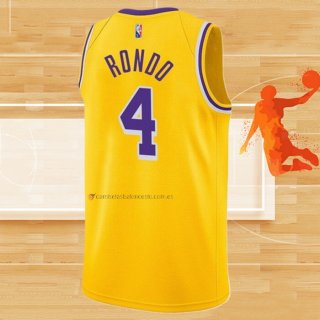 Camiseta Los Angeles Lakers Rajon Rondo NO 4 75th Anniversary 2021-22 Amarillo