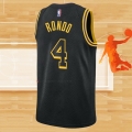 Camiseta Los Angeles Lakers Rajon Rondo NO 4 Mamba 2021-22 Negro