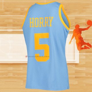 Camiseta Los Angeles Lakers Robert Horry NO 5 Mitchell & Ness 2001-02 Azul