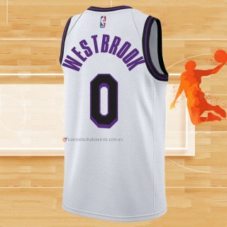 Camiseta Los Angeles Lakers Russell Westbrook NO 0 Ciudad 2022-23 Blanco