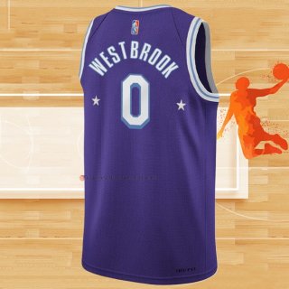 Camiseta Los Angeles Lakers Russell Westbrook NO 0 Ciudad Edition 2021-22 Violeta