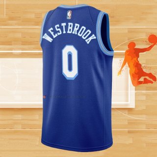 Camiseta Los Angeles Lakers Russell Westbrook NO 0 Hardwood Classic 2021-2022 Azul