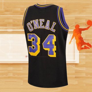 Camiseta Los Angeles Lakers Shaquille O'neal NO 34 Mitchell & Ness 1996-97 Negro