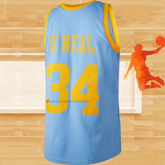 Camiseta Los Angeles Lakers Shaquille O'Neal NO 34 Mitchell & Ness 2001-02 Azul