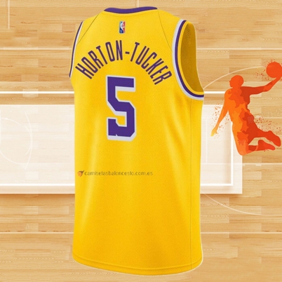 Camiseta Los Angeles Lakers Talen Horton-Tucker NO 5 75th Anniversary 2021-22 Amarillo