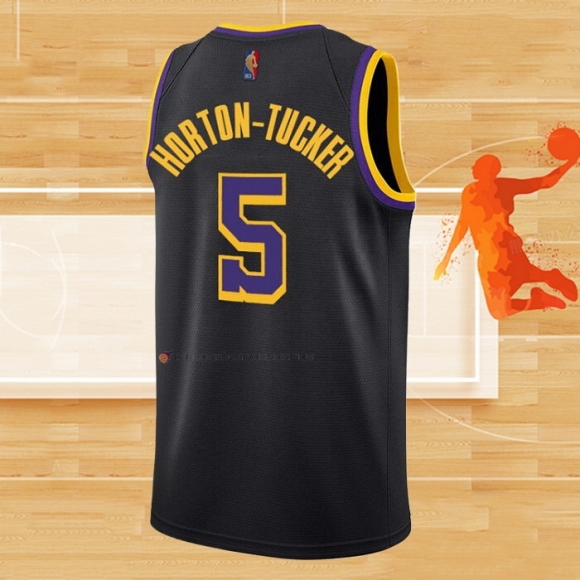 Camiseta Los Angeles Lakers Talen Horton-Tucker NO 5 Earned 2020-21 Negro