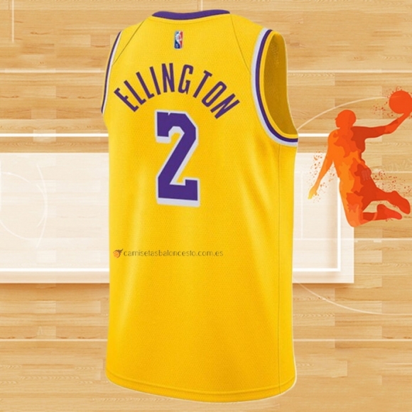 Camiseta Los Angeles Lakers Wayne Ellington NO 2 75th Anniversary 2021-22 Amarillo