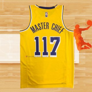 Camiseta Los Angeles Lakers x X-BOX Master Chief NO 117 Amarillo