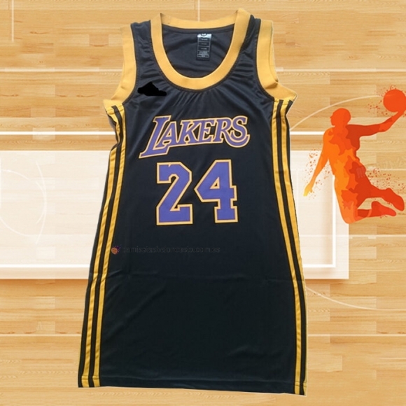 Camiseta Mujer Los Angeles Lakers Kobe Bryant NO 24 Negro2