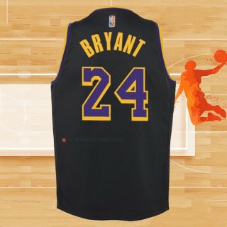 Camiseta Nino Los Angeles Lakers Kobe Bryant NO 24 Earned 2021-22 Negro