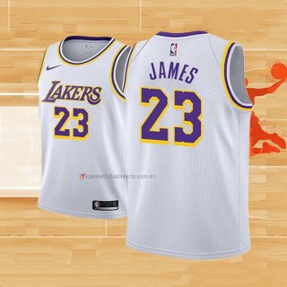 Camiseta Nino Los Angeles Lakers Lebron James NO 23 Association 2017-18 Blanco