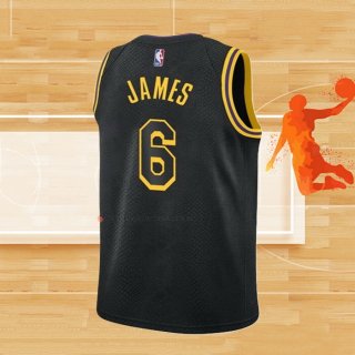 Camiseta Nino Los Angeles Lakers LeBron James NO 6 Mamba 2021-22 Negro