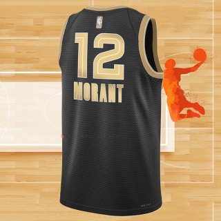 Camiseta Memphis Grizzlies Ja Morant NO 12 Select Series Oro Negro