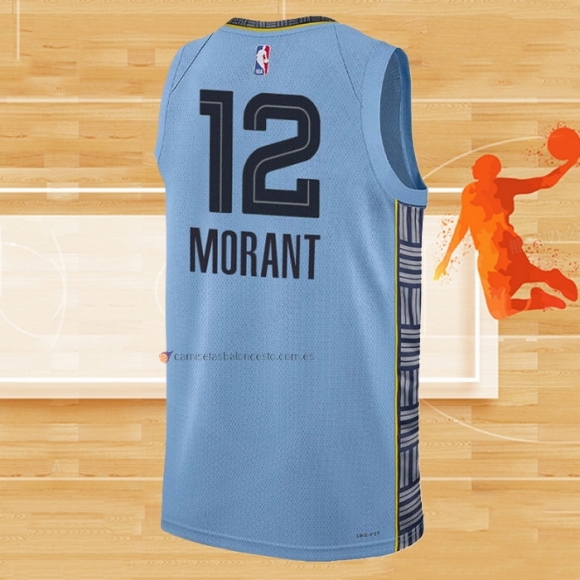 Camiseta Memphis Grizzlies Ja Morant NO 12 Statement 2022-23 Azul