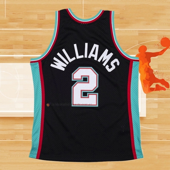 Camiseta Memphis Grizzlies Jason Williams NO 2 Hardwood Classics Throwback Negro