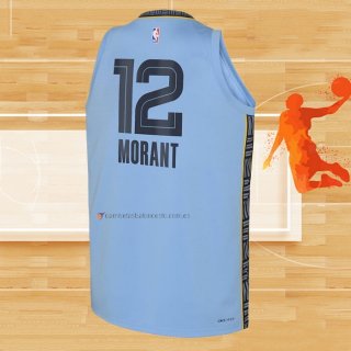 Camiseta Nino Memphis Grizzlies Ja Morant NO 12 Statement 2022-23 Azul