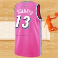 Camiseta Miami Heat Bam Adebayo NO 13 Earned 2018-19 Rosa