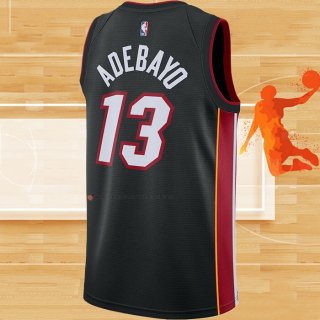 Camiseta Miami Heat Bam Adebayo NO 13 Icon 2020-21 Negro