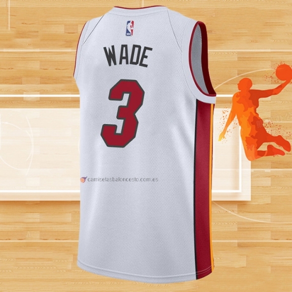 Camiseta Miami Heat Dwyane Wade NO 3 Association 2021-22 Blanco