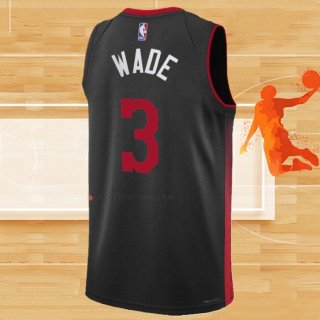 Camiseta Miami Heat Dwyane Wade NO 3 Ciudad 2023-24 Negro