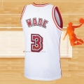 Camiseta Miami Heat Dwyane Wade NO 3 Hardwood Classics Blanco