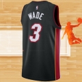 Camiseta Miami Heat Dwyane Wade NO 3 Icon Negro