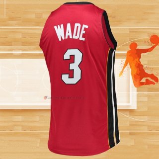 Camiseta Miami Heat Dwyane Wade NO 3 Mitchell & Ness 2005-06 Autentico Rojo