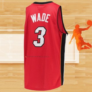 Camiseta Miami Heat Dwyane Wade NO 3 Mitchell & Ness 2005-06 Rojo