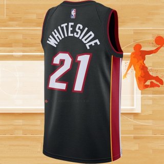 Camiseta Miami Heat Hassan Whiteside NO 21 Icon Negro