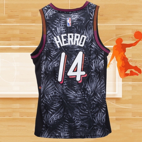 Camiseta Miami Heat Tyler Herro NO 14 Fashion Royalty Negro