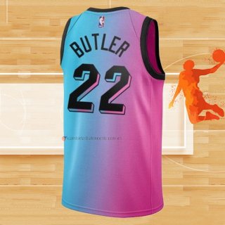 Camiseta Nino Miami Heat Jimmy Butler NO 22 Ciudad 2020-21 Azul Rosa