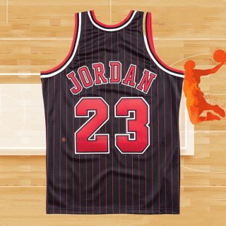 Camiseta Chicago Bulls Michael Jordan NO 23 Hardwood Classics Throwback 1996-97 Negro