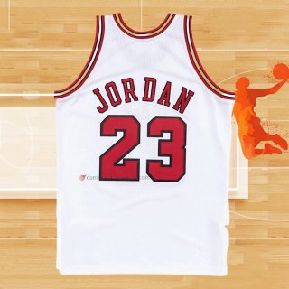 Camiseta Chicago Bulls Michael Jordan NO 23 Hardwood Classics Throwback 1997-98 Blanco